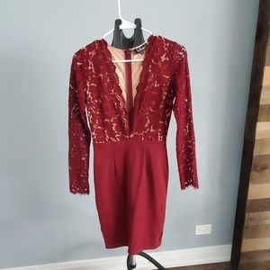 Lulus mini burgundy dress